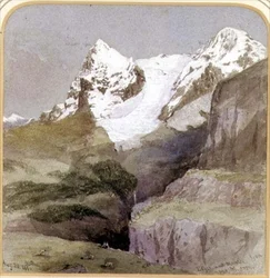 The Eiger and Monch from Near Murron, August 20th 1860